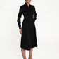 PLEATED POPLIN DRESS — WHITE & BLACK