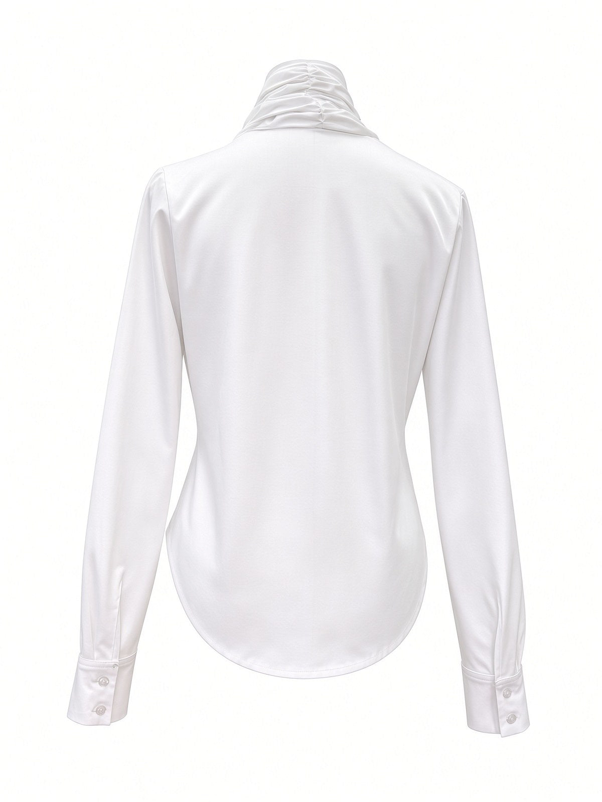 PLEATED WHITE POPLIN SHIRT