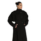 RED-STRIPED WOOL COAT
