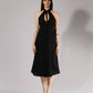 Black Halter Dress with Cut-Outs