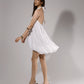 White Bubble Hem Halter Dress