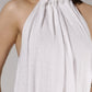 White Bubble Hem Halter Dress