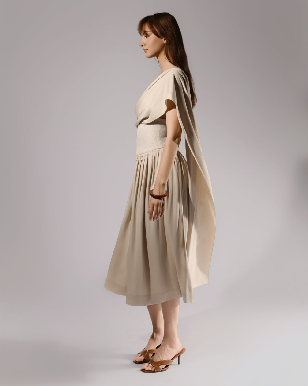 One-Shoulder Draped Dress