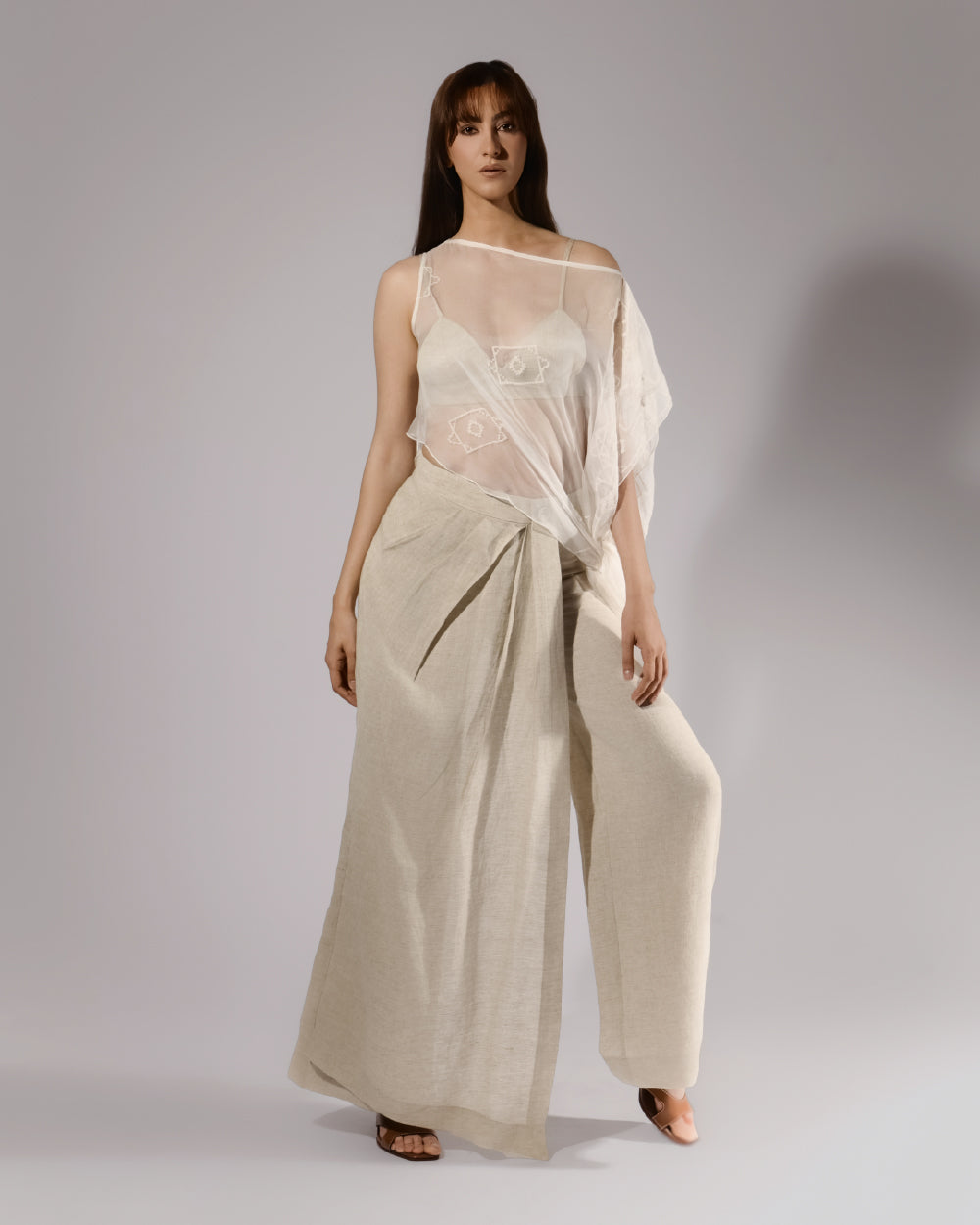 Maxi-Length Taupe with Layered Mesh