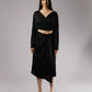 Black Two-Piece Set with a Deep V Neckline