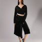 Black Two-Piece Set with a Deep V Neckline