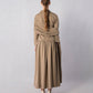 ALISADUDAJ CRAFT 02 brown cupro draped shirt dress, back view showing crossed drape and gathered skirt, cupro