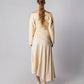 ALISADUDAJ CRAFT 08 off-white wool wrap top and midi skirt set, back view showing off-shoulder neckline and flared skirt, wool