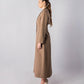 ALISADUDAJ CRAFT 11 brown wool longline coat, side profile showing tailored shoulder and full-length hem