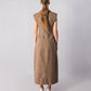 ALISADUDAJ CRAFT 11 brown wool sleeveless coat dress, back view showing collar and fitted seams, wool blend