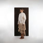 ALISADUDAJ ivory wool fringed dress, side view showing dropped waist and two-tier fringe skirt